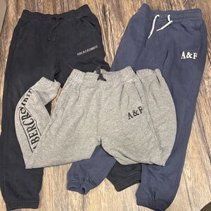 Bundle of 3 Abercrombie & Fitch Kids Sweatpants - Black, Gray, and Navy